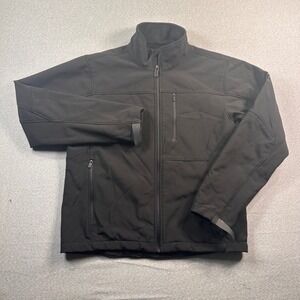 TUMI Tech Jacket Mens M Black Softshell Full Zip Water Resistant Casual Outdoors